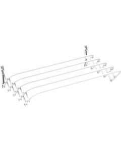 GIMI Brio Super 80 Stendibiancheria da Parete a Fisarmonica, Estraibile, 80 x 43 x 23 cm, Acciaio, Bianco, 4 m